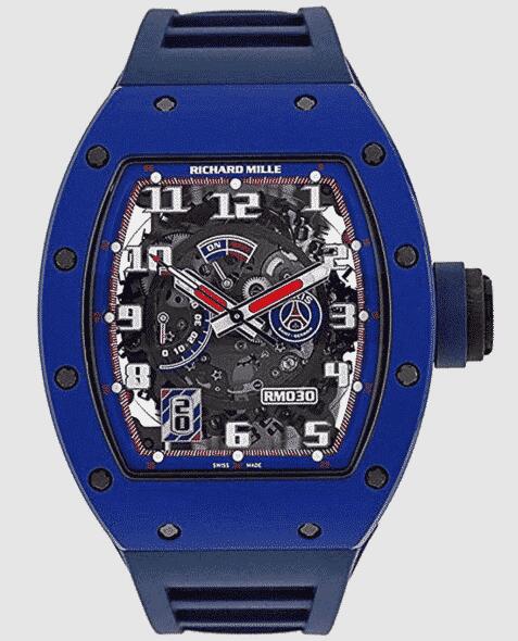 Review Richard Mille RM 030 Blue Ceramic Paris Saint Germain limited mens watch replica - Click Image to Close